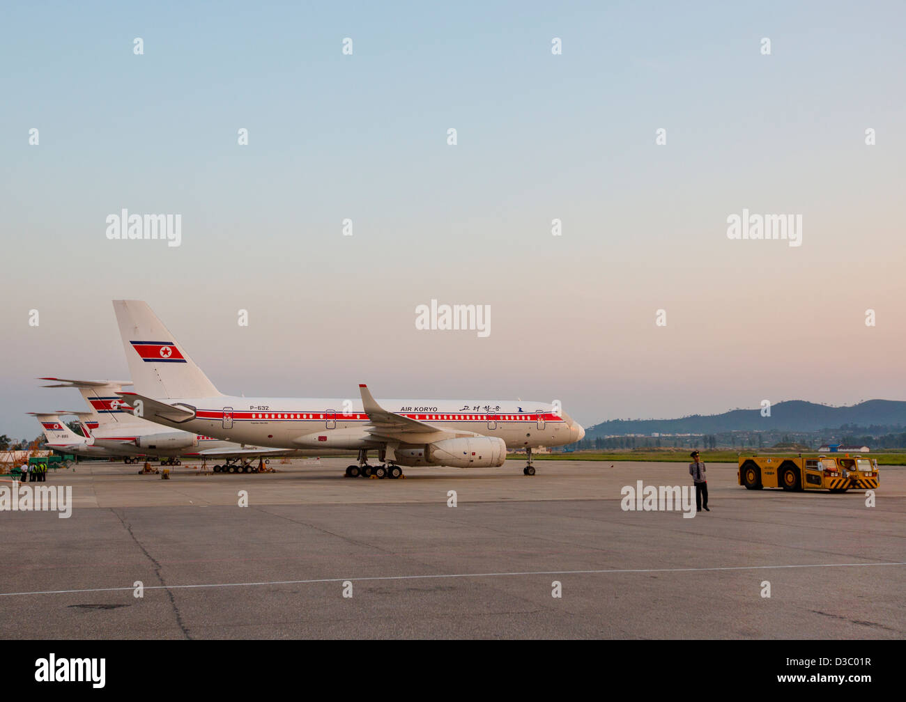 Air Koryo avion à l'aéroport de Pyongyang, en Corée du Nord Banque D'Images