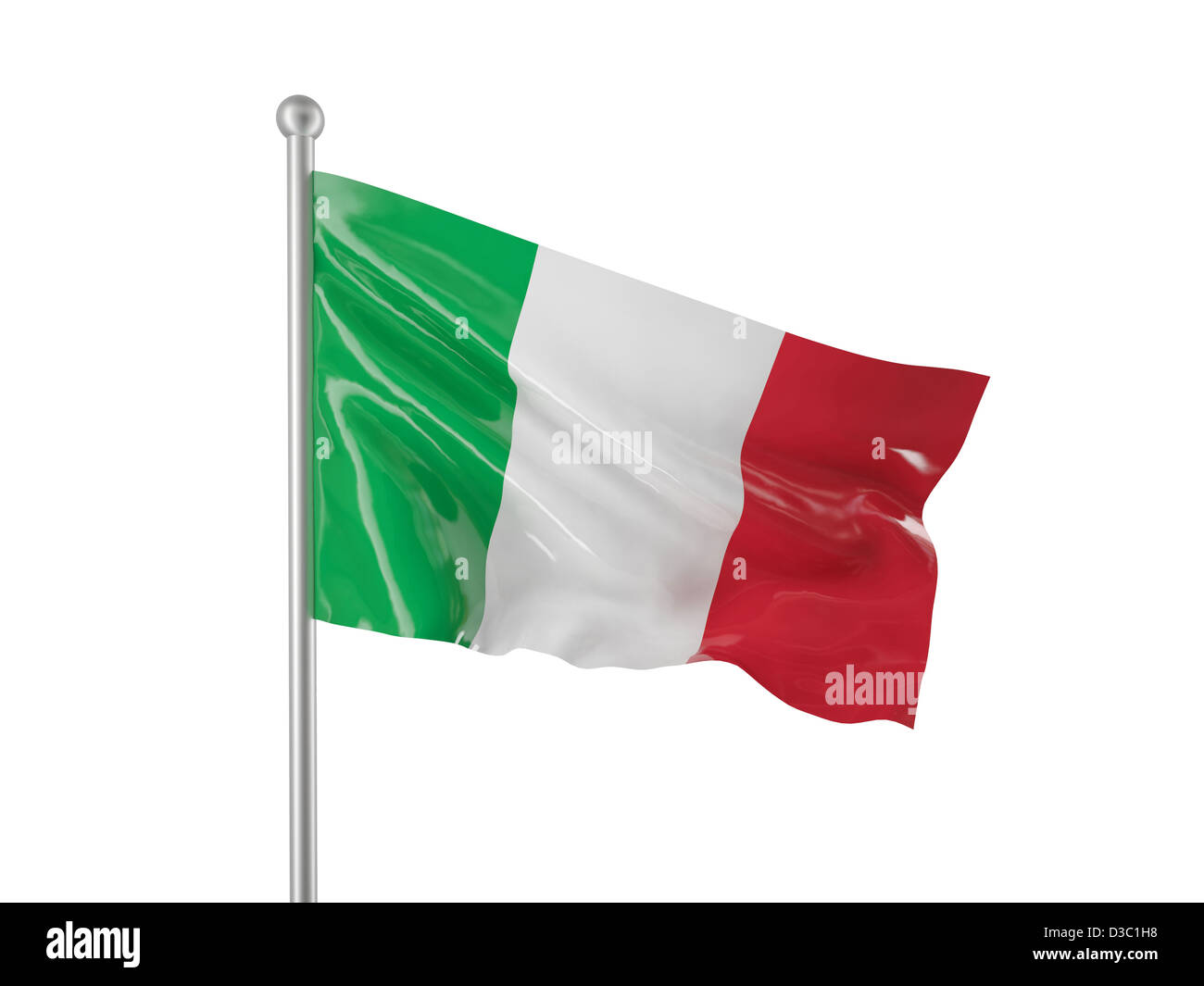 Drapeau Italien isolated on white Banque D'Images