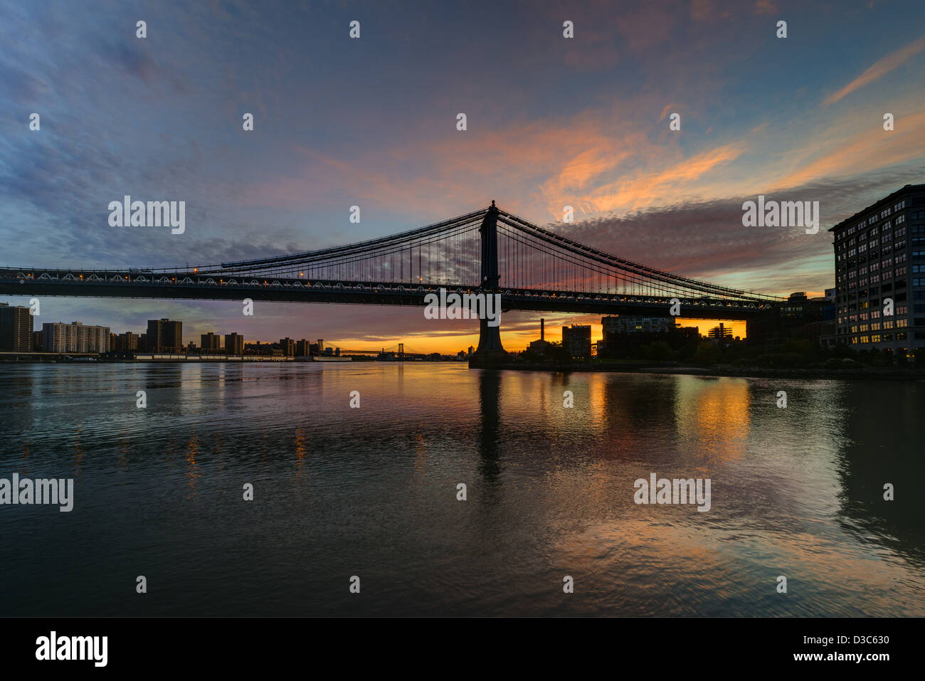 Queensboro Bridge au lever du soleil New York USA Banque D'Images