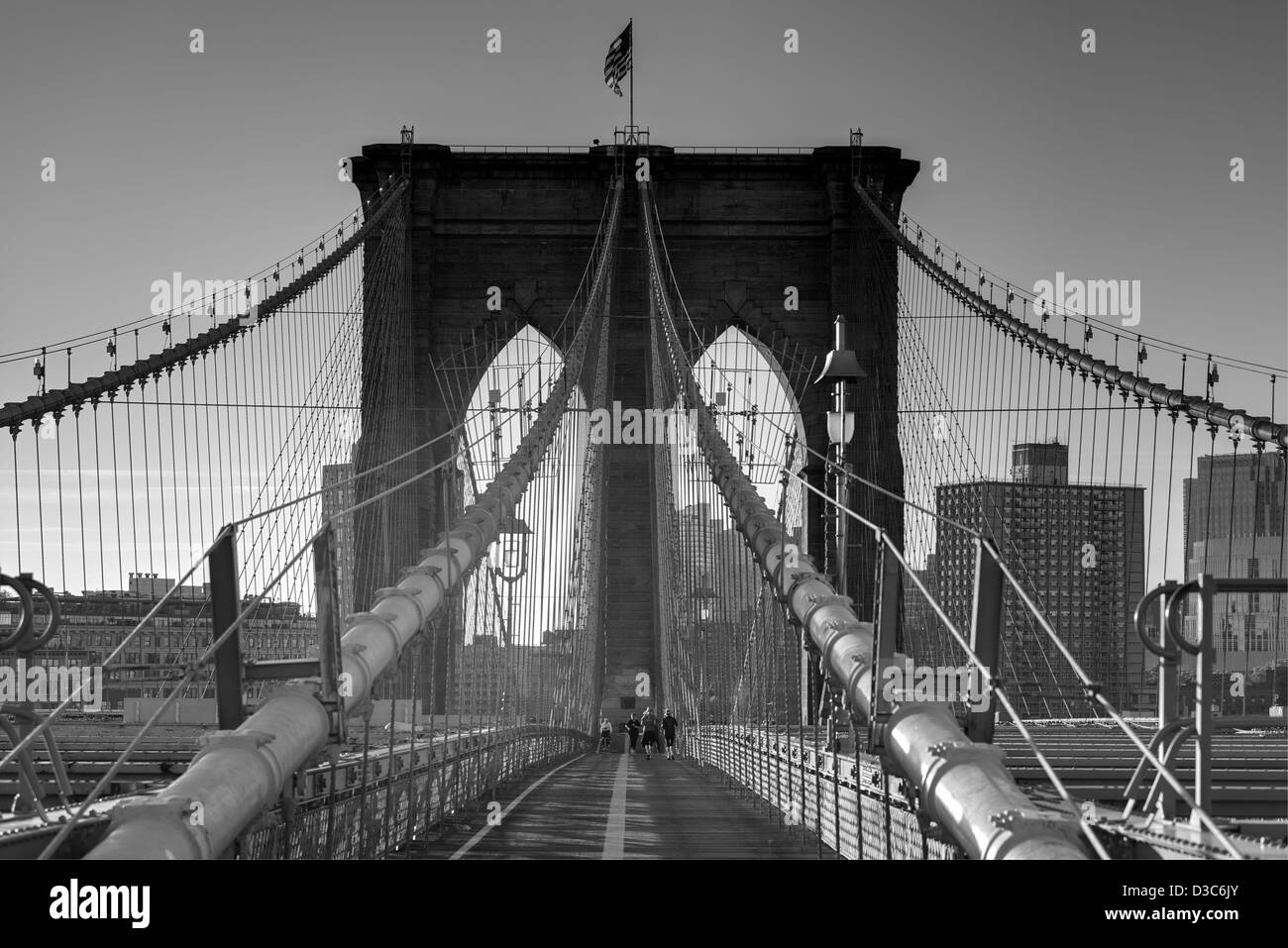Pont de brooklyn new york city noir et blanc Banque de photographies et ...