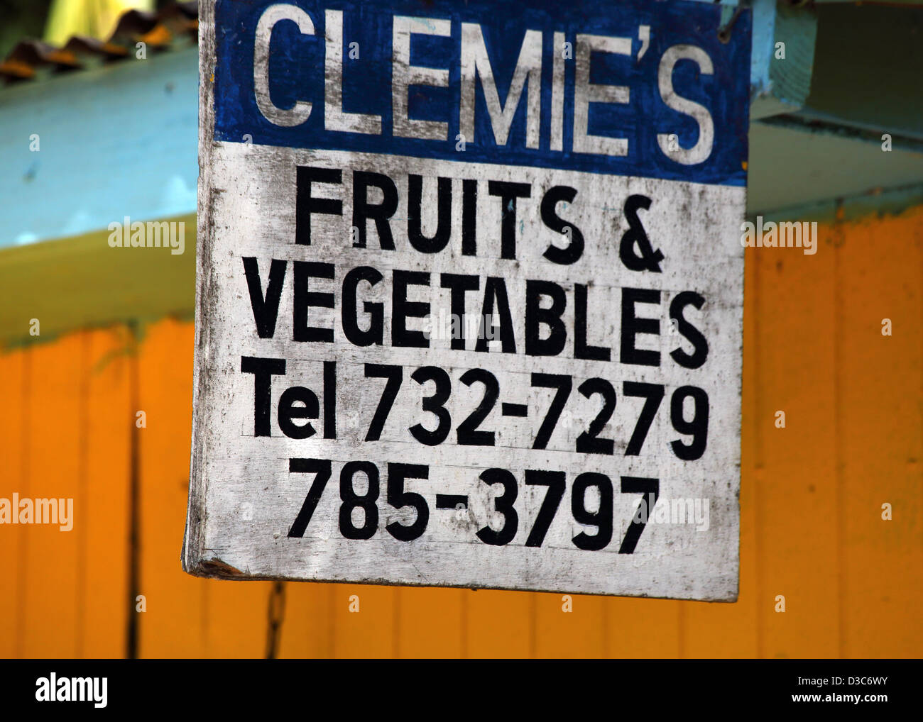 Étal de fruits,des Caraïbes Antigua Banque D'Images