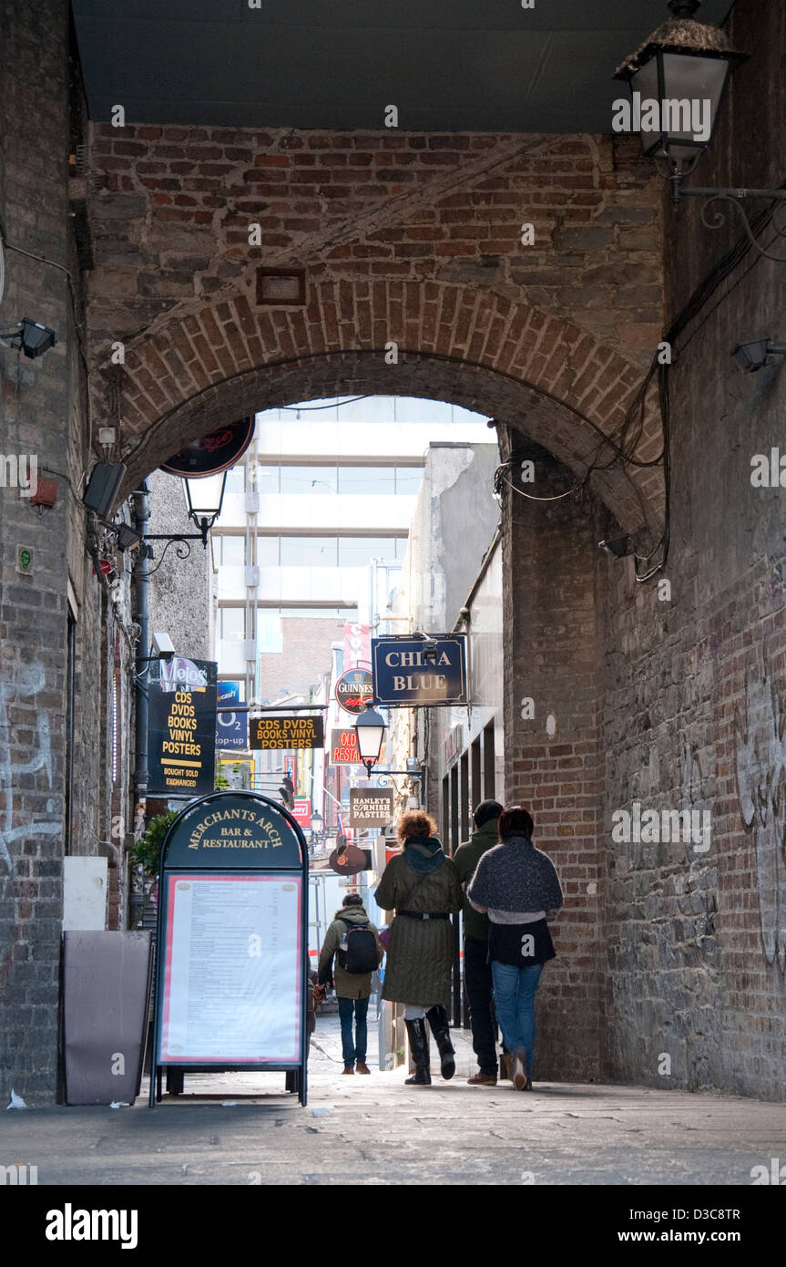 Archway dans Temple bar dublin ireland Banque D'Images