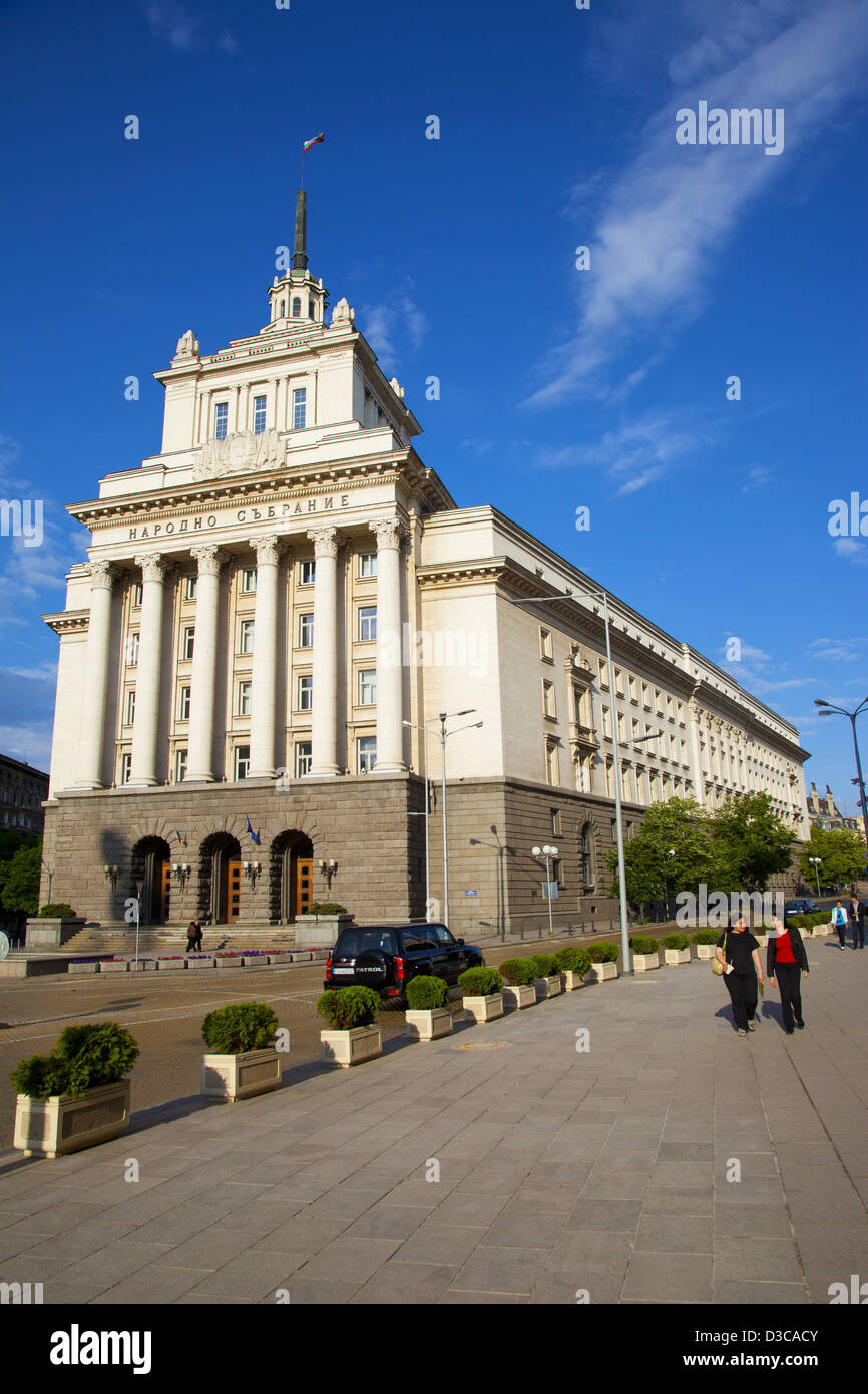 La Bulgarie, Europe, Sofia, Ploshtad place Nezavisimost, maison, ancien quartier général du Parti communiste du Comité Central Banque D'Images