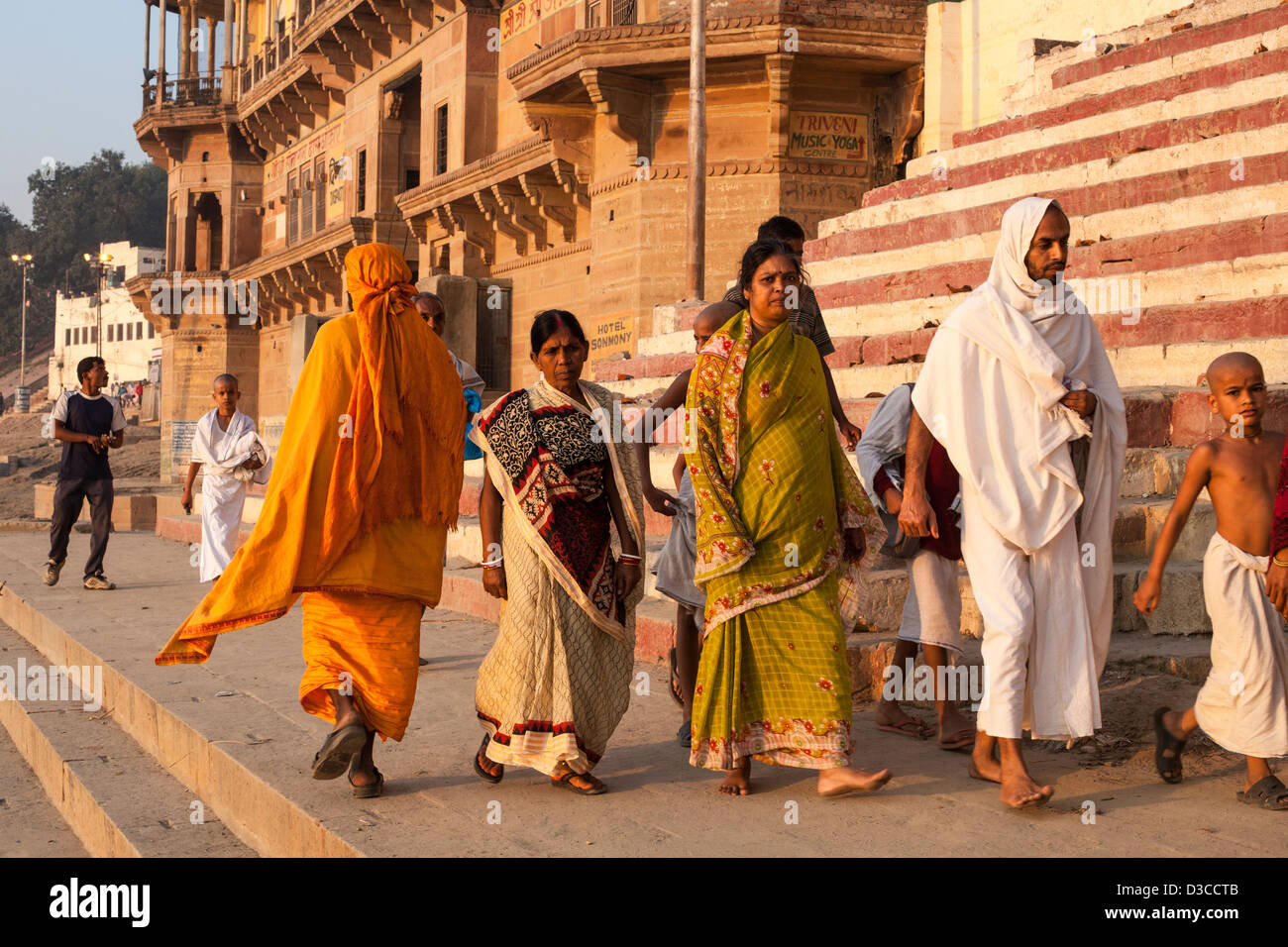 Ghats, Varanasi, Inde Banque D'Images