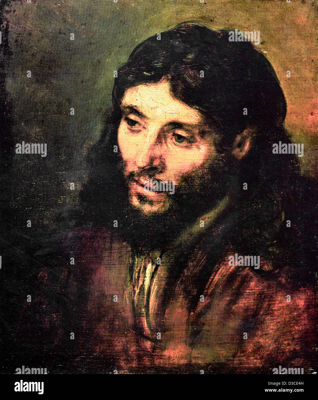 Rembrandt van Rijn, chef de Christ. 1648 Huile sur panneau. Baroque. Gemaldegalerie, Berlin. Banque D'Images