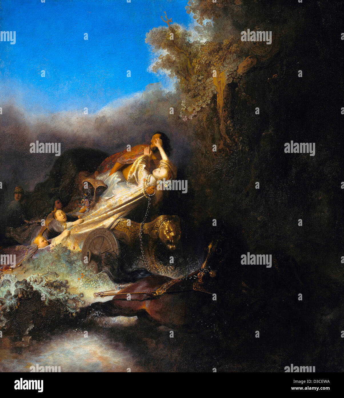 Rembrandt van Rijn, l'enlèvement de Proserpine. 1631 Huile sur panneau. Baroque. Gemaldegalerie, Berlin. Banque D'Images