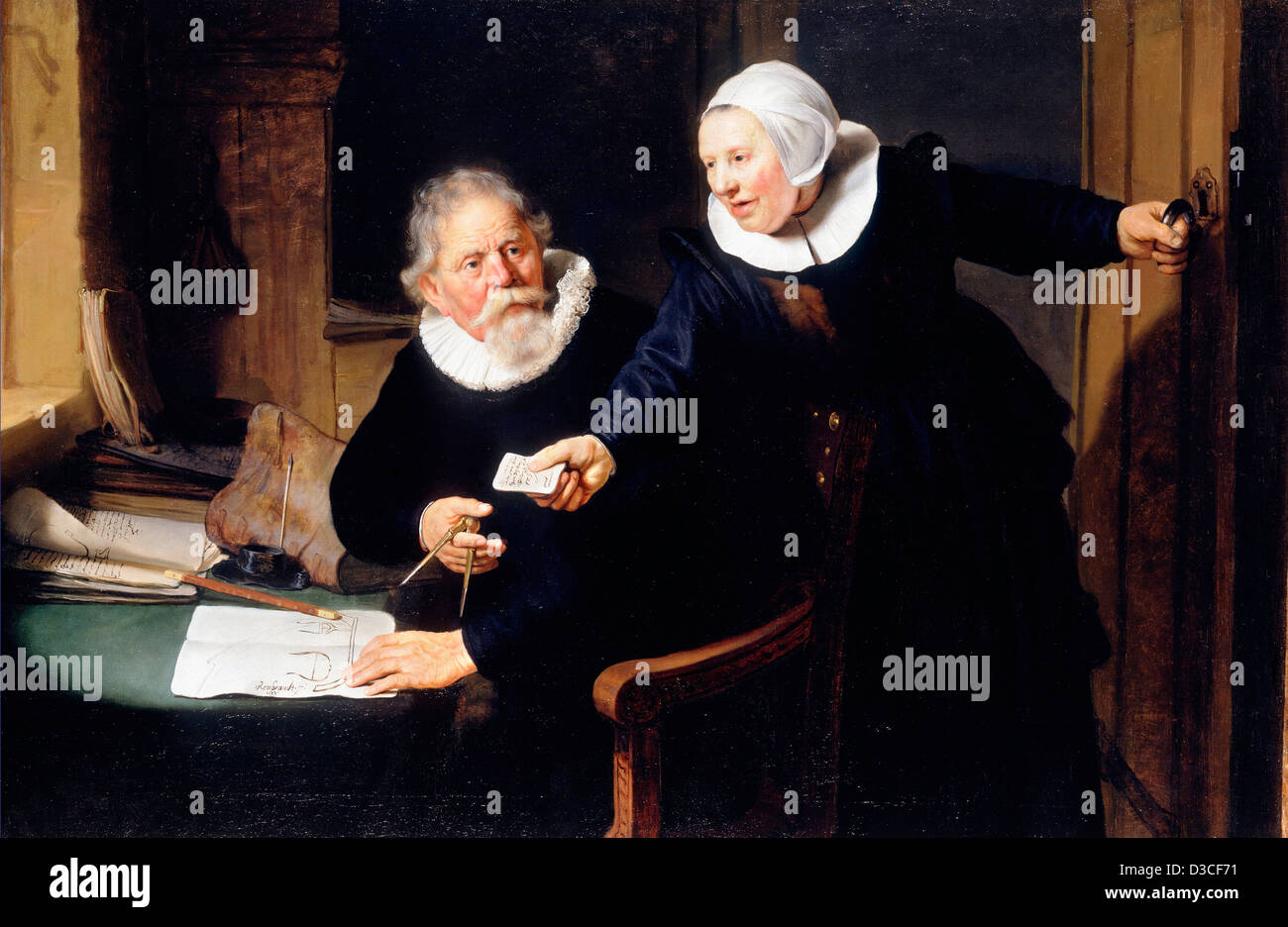 Rembrandt van Rijn le constructeur et son épouse. L'huile de 1633. Baroque. Collection royale, famille royale britannique. Banque D'Images