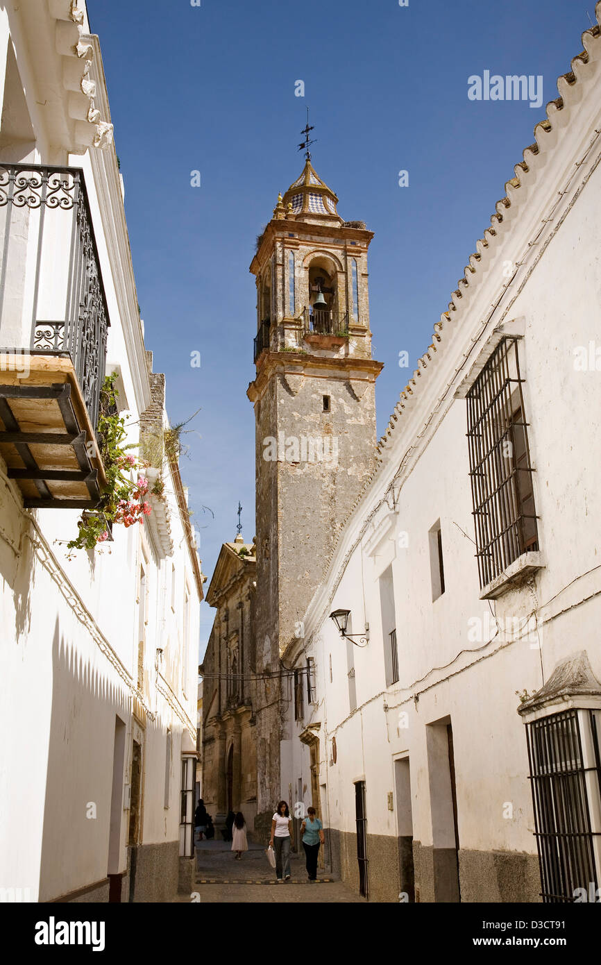 L'église Santo Domingo de Guzmán Bornos villages blancs Sierra de Cádiz andalousie espagne Banque D'Images