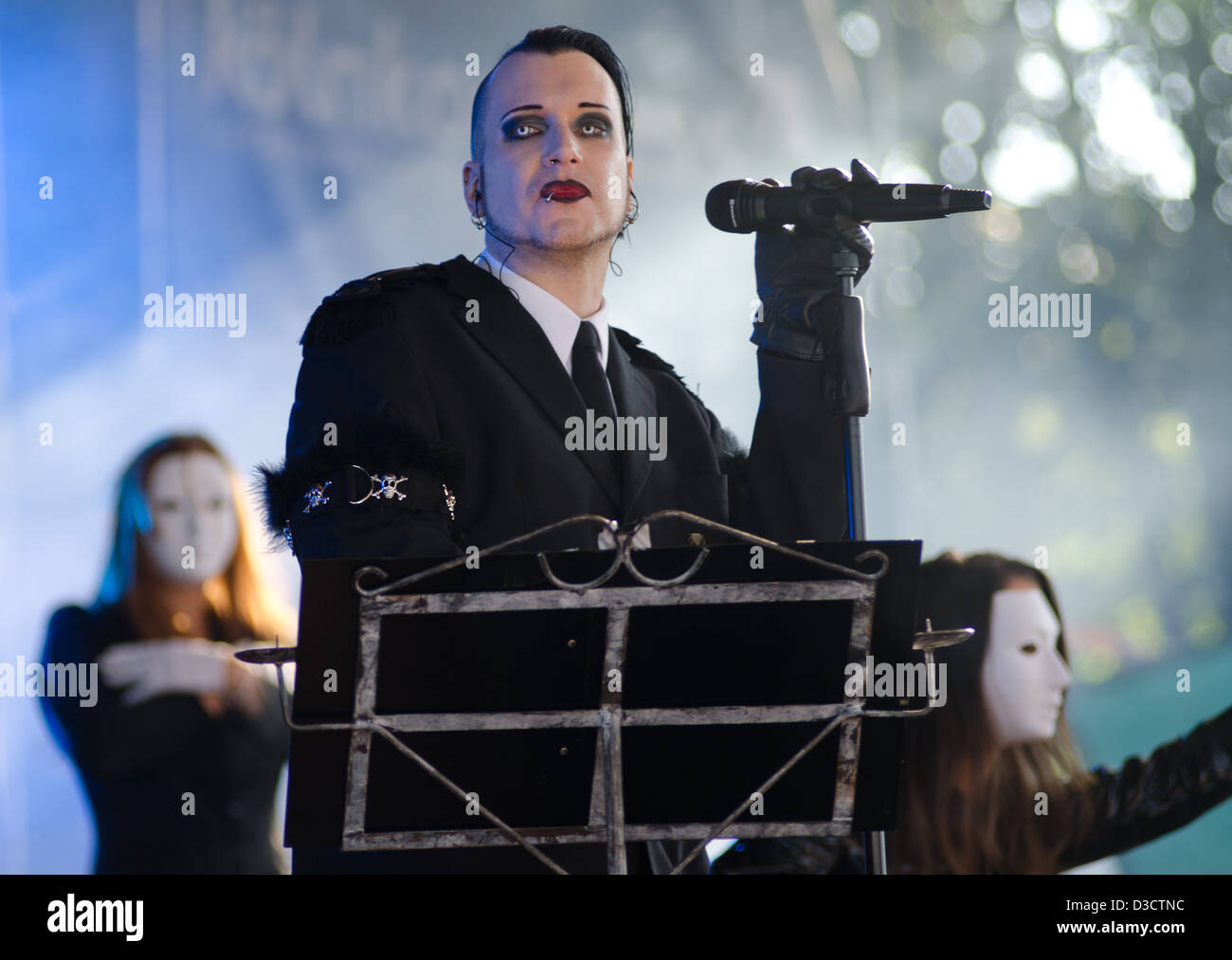 Chris Pohl du groupe goth allemand Blutengel se produiront au Festival Amphi en 2012 Banque D'Images
