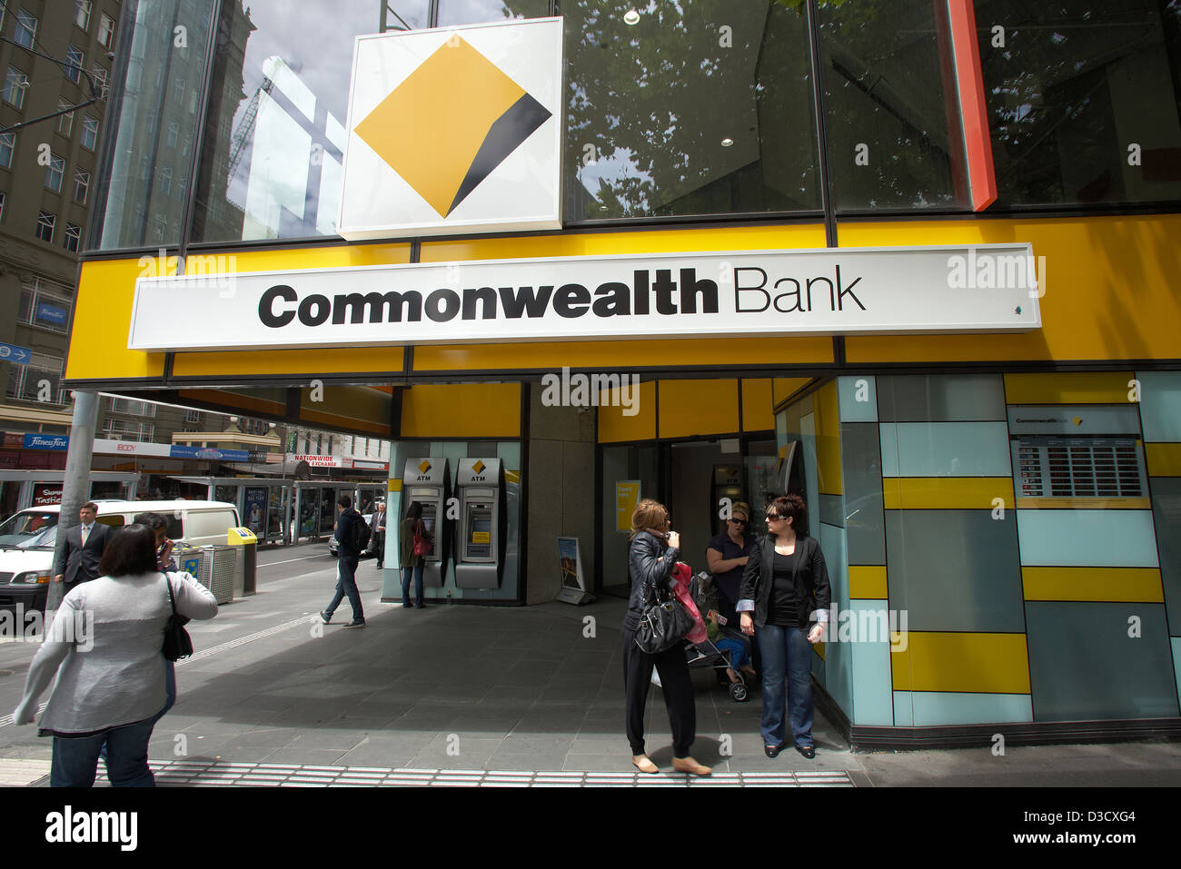 Melbourne, Australie, une filiale de la Commonwealth Bank Banque D'Images