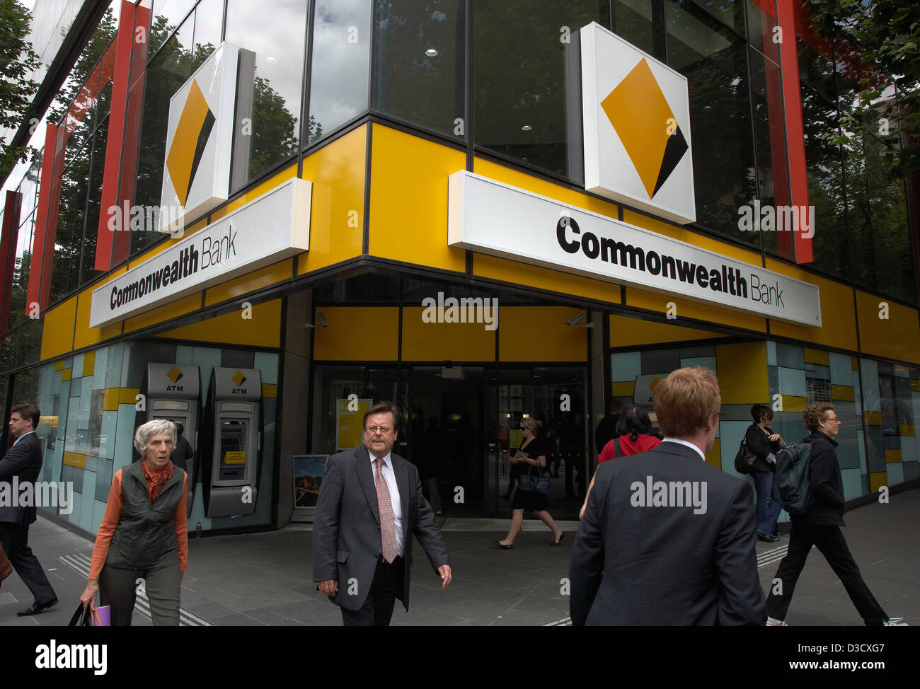 Melbourne, Australie, une filiale de la Commonwealth Bank Banque D'Images