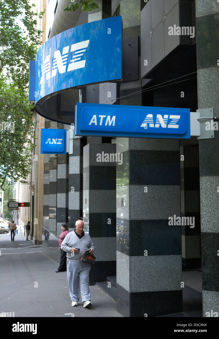 Melbourne, Australie, une filiale d'ANZ National Bank Banque D'Images
