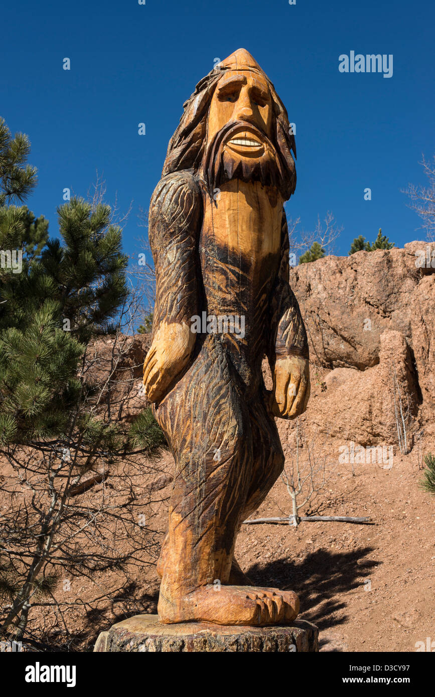 Statue de Bigfoot à Pike National Forest, Colorado, USA Banque D'Images