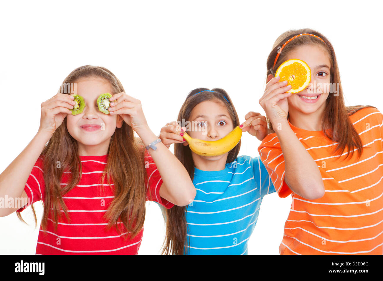 Les enfants bien manger l'alimentation de fruits frais concept Banque D'Images