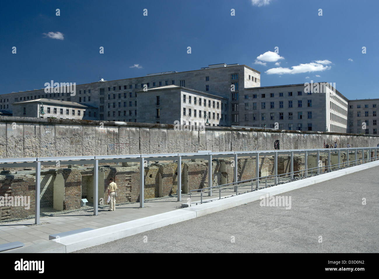 Berlin, Allemagne, reste du mur de Berlin en raison de la topographie de la Terreur Banque D'Images