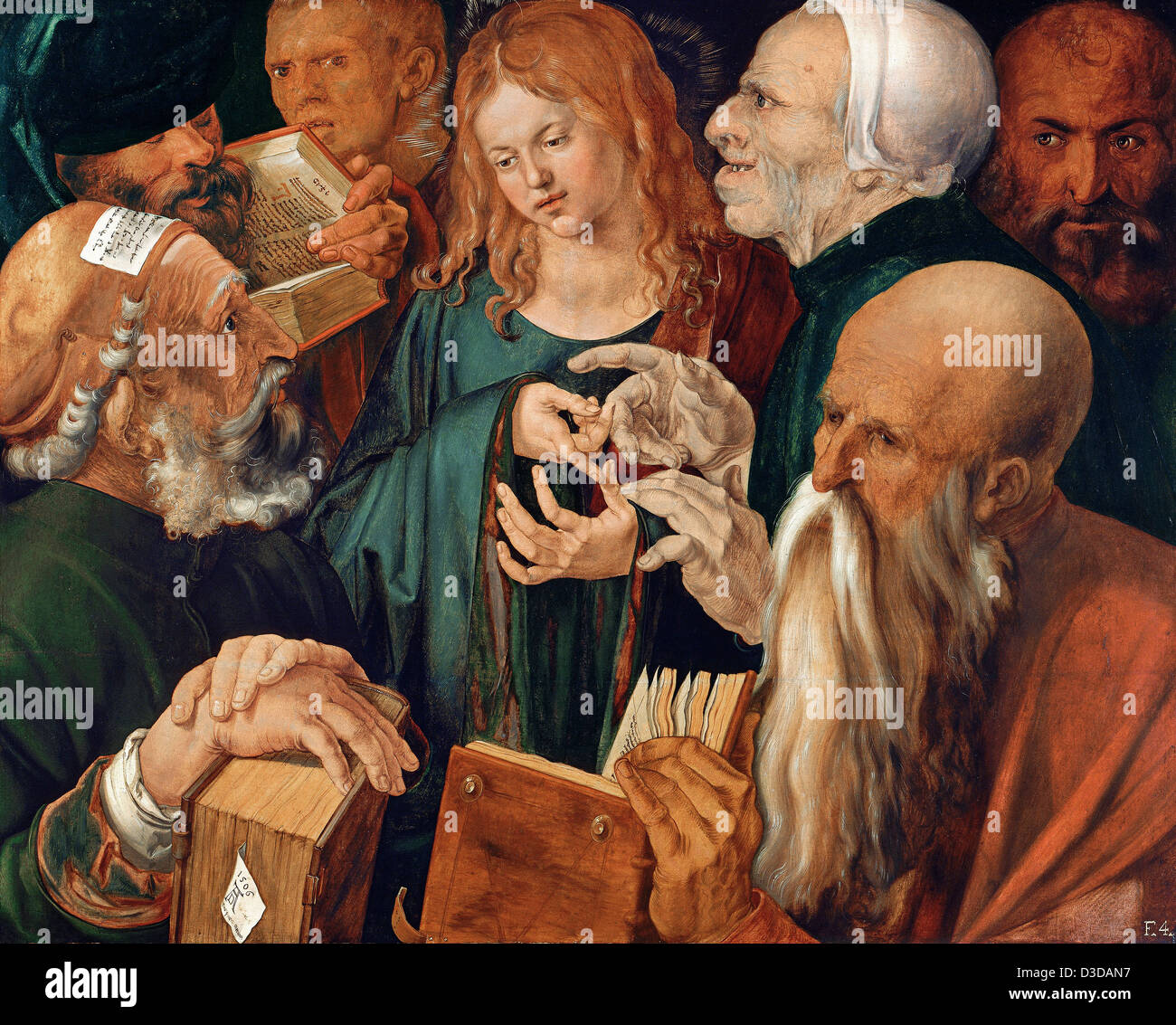 Albrecht durer, le Christ parmi les docteurs 1506 Huile sur panneau. Musée Thyssen-Bornemisza, Madrid Banque D'Images