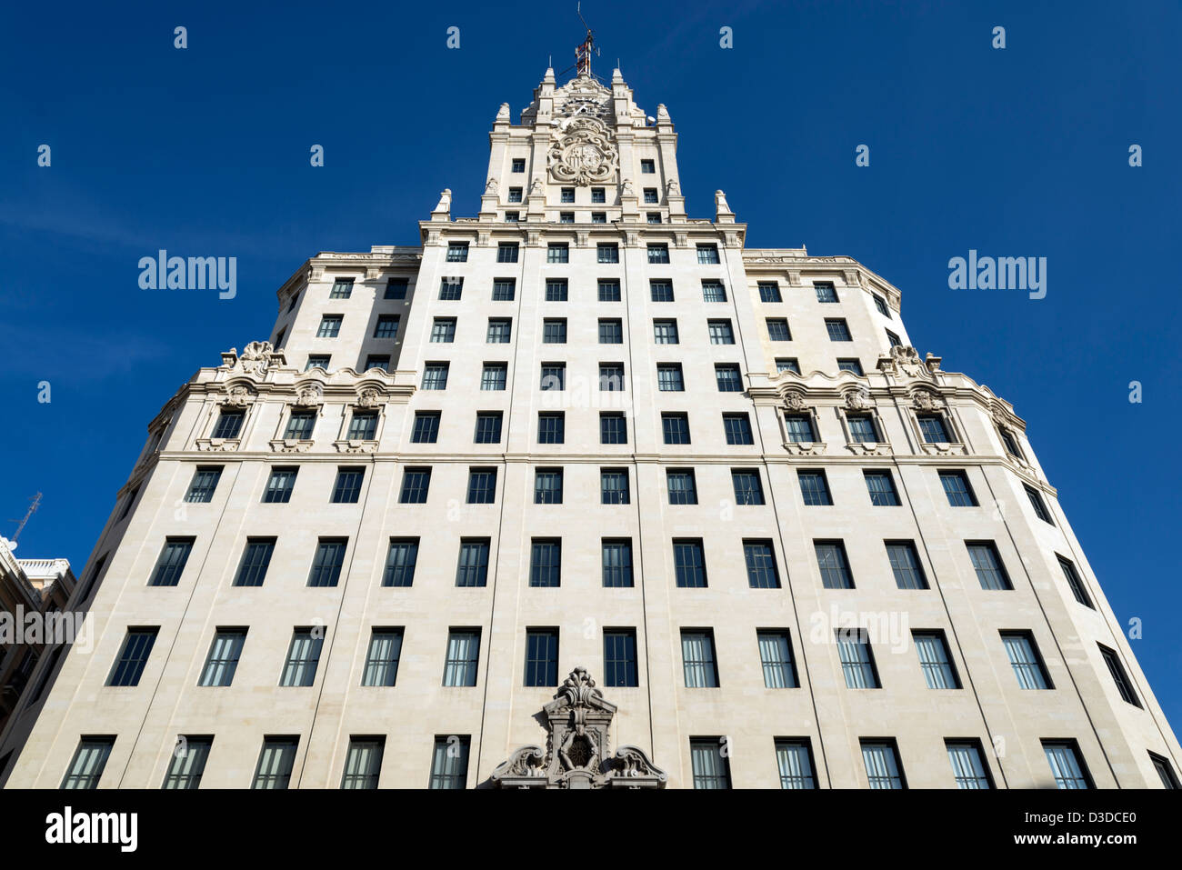 Telefonica immeuble sur Gran Via, Madrid, Espagne Banque D'Images