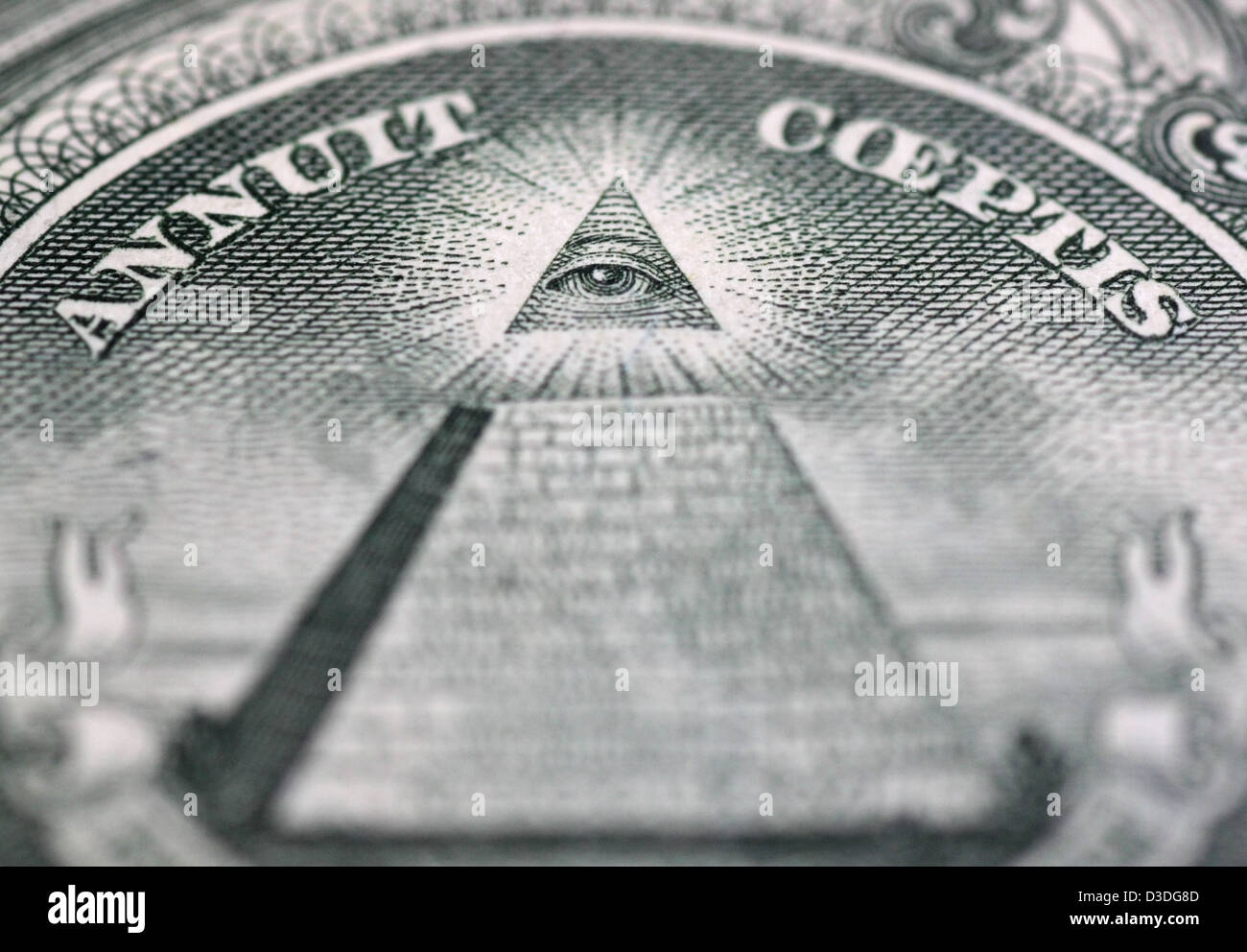 Close up of Eye de la Providence sur les billets de cent dollars Banque D'Images