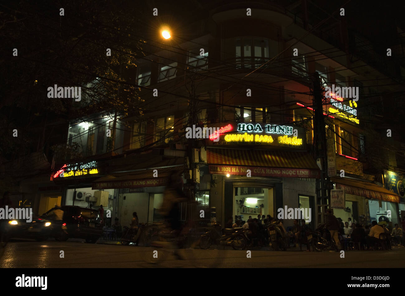 Vieux quartiers de Hanoi la nuit Banque D'Images