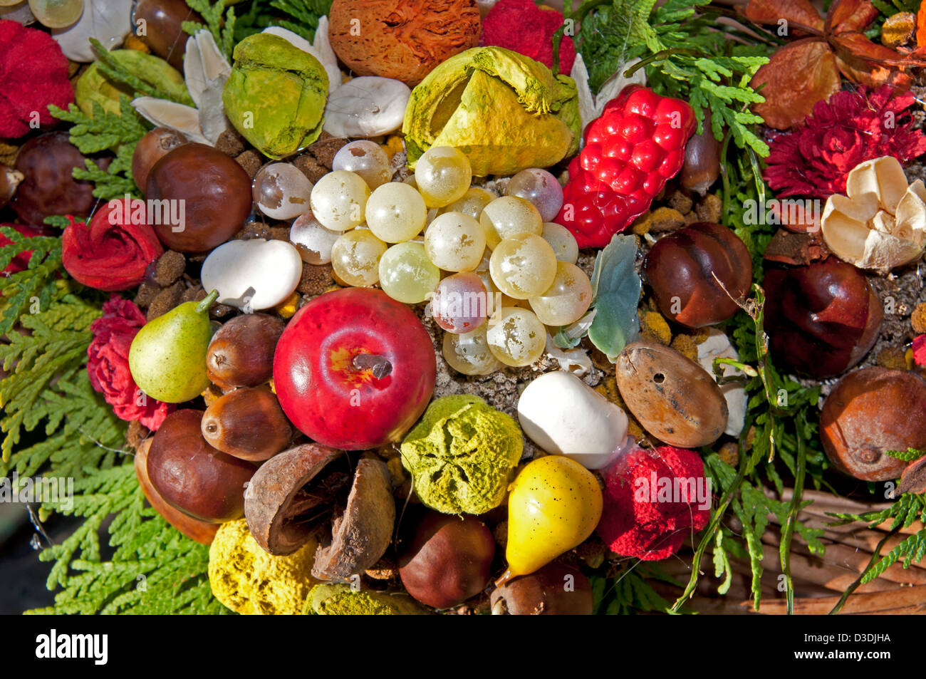 Nature morte avec fruits et légumes Banque D'Images