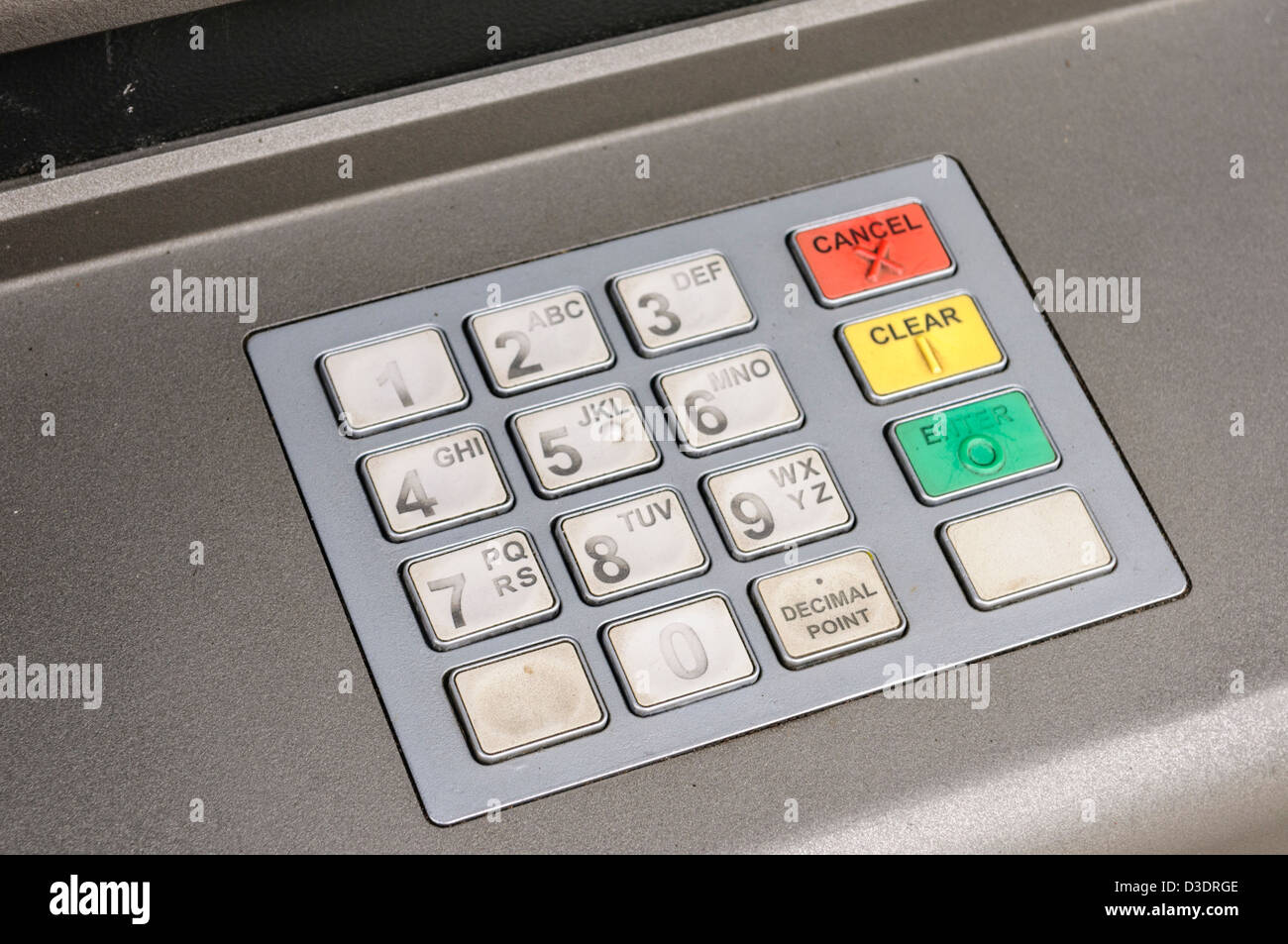 Clavier d'un distributeur automatique de billets Photo Stock - Alamy