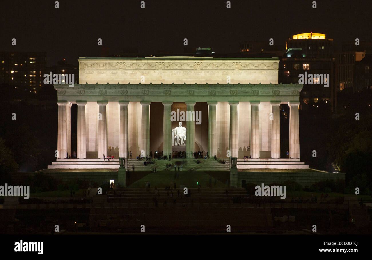 Le Mémorial de Lincoln sur le National Mall, Washington DC Banque D'Images