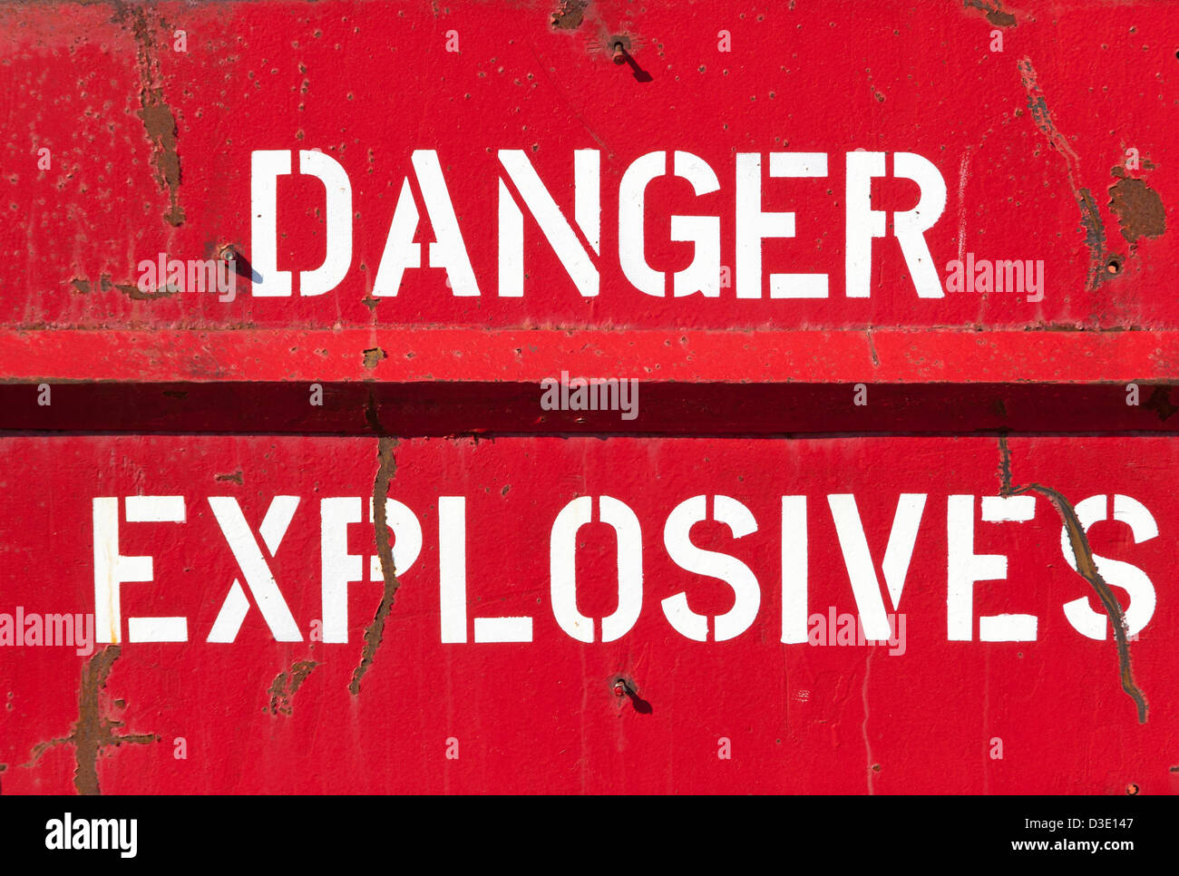 Les étiquettes de danger explosifs signes label rouge Banque D'Images