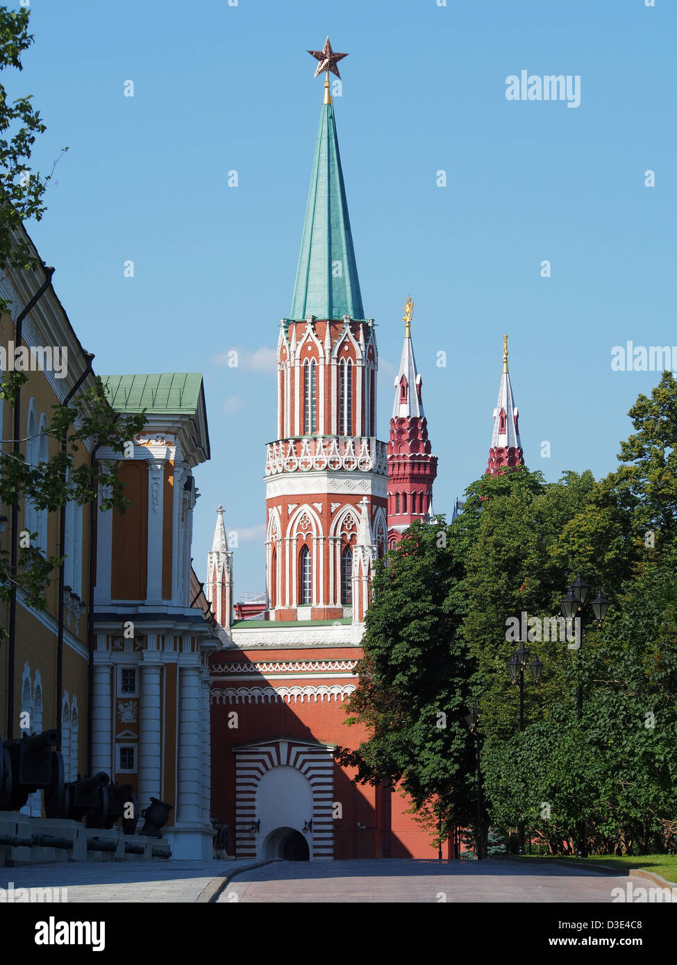 Saint Nicolas (la) Tour Nikolskaïa au Kremlin, à Moscou, Russie Banque D'Images