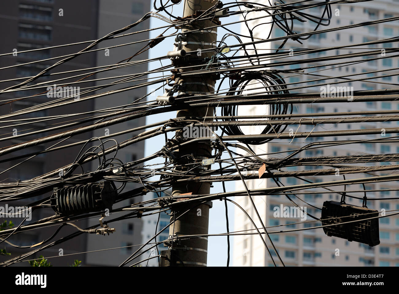 Des fils électriques, Panama City, Panama Banque D'Images