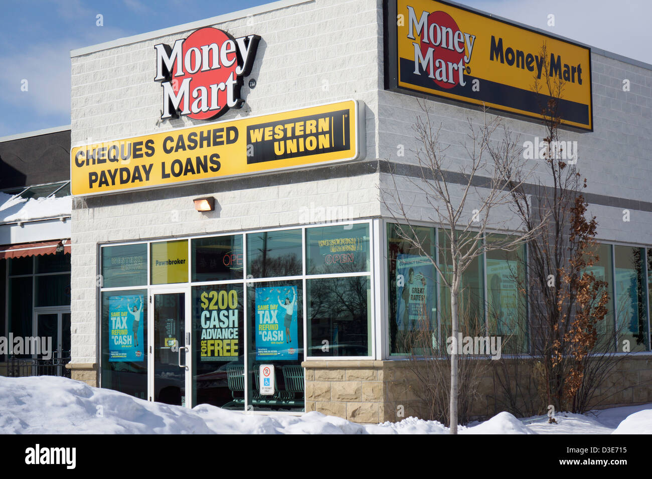 Money Mart, chèques encaissés, prêts sur salaire. Banque D'Images