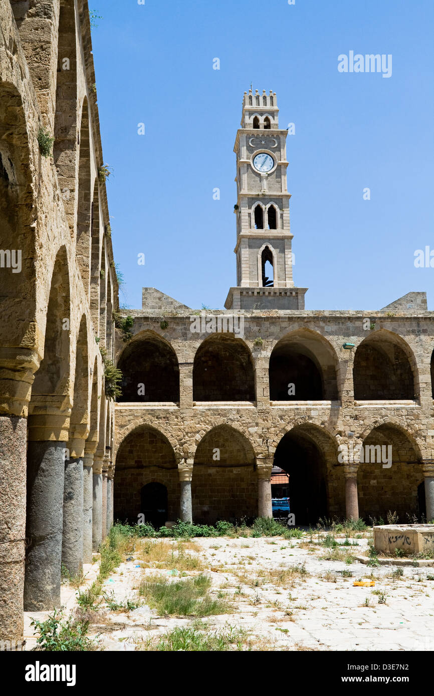 Khan al-Umdan dans la vieille ville d'Acco Banque D'Images