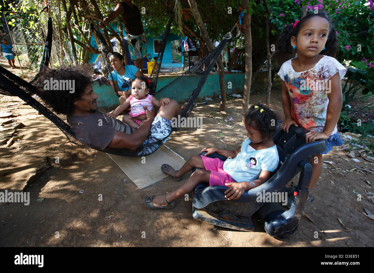 Famille, Santa Catalina, Panama Banque D'Images