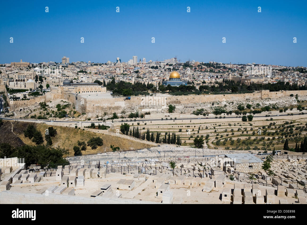 Le point de vue de Jérusalem du Mont des Oliviers ne doit jamais être l'une des plus frappantes impressions que tout visiteur à Jérusalem Banque D'Images