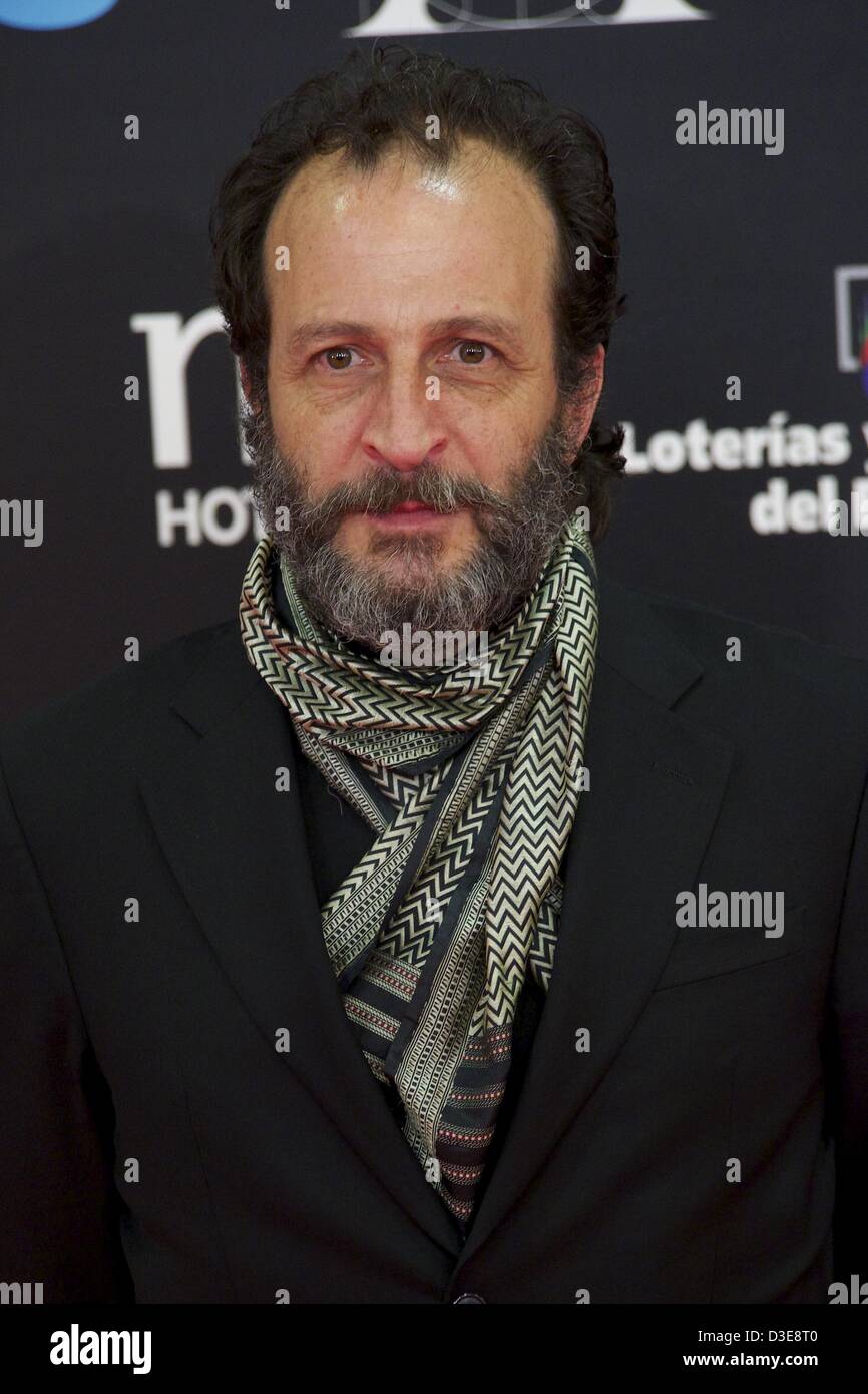 17 février 2013 - Madrid, Espagne - Daniel Gimenez Cacho arrive à Goya Cinema Awards 2013, cérémonie à l'hôtel Auditorium le 17 février 2013 à Madrid, Espagne (Image Crédit : © Jack Abuin/ZUMAPRESS.com) Banque D'Images