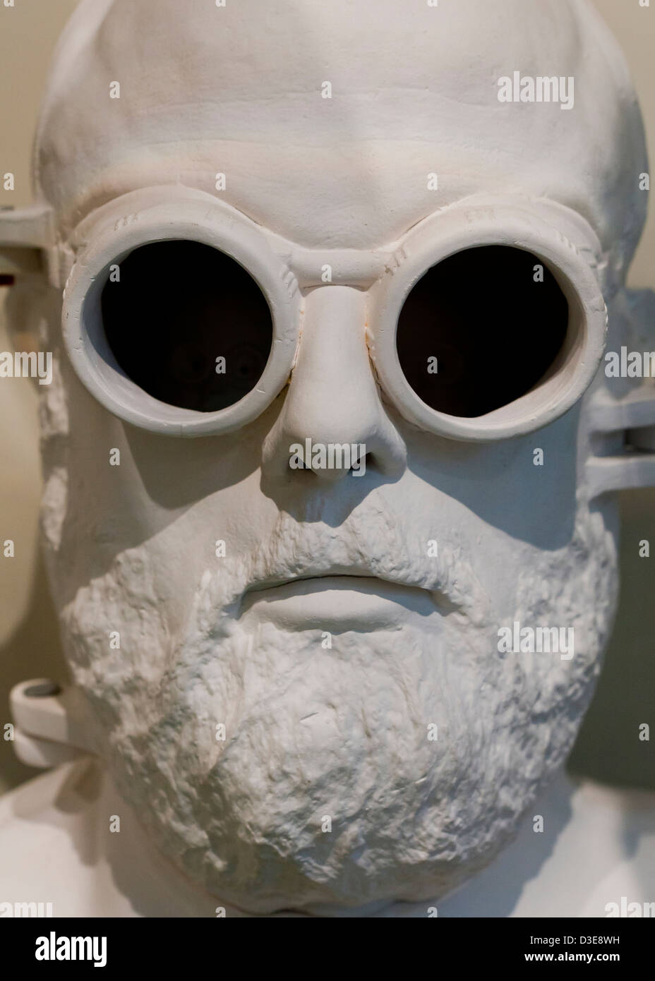 Lunettes de protection sur le visage de la sculpture Banque D'Images