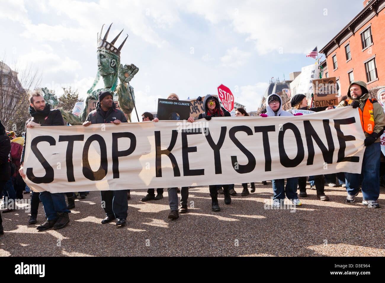 Les militants protestent contre les changements climatiques - Washington, DC USA Banque D'Images