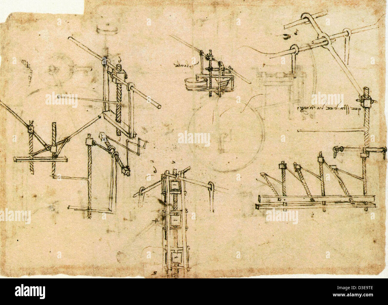 Léonard de Vinci, Codex atlanticus. Banque D'Images