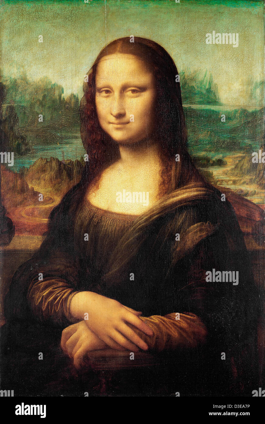 Léonard de Vinci, Mona Lisa 1513-14 Huile sur panneau. Paris, Louvre Banque D'Images