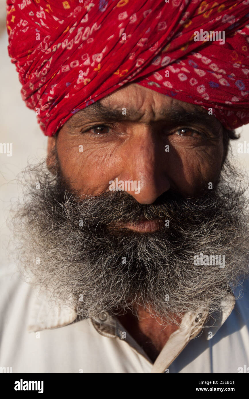 Portrait de l'homme au Rajasthan Banque D'Images