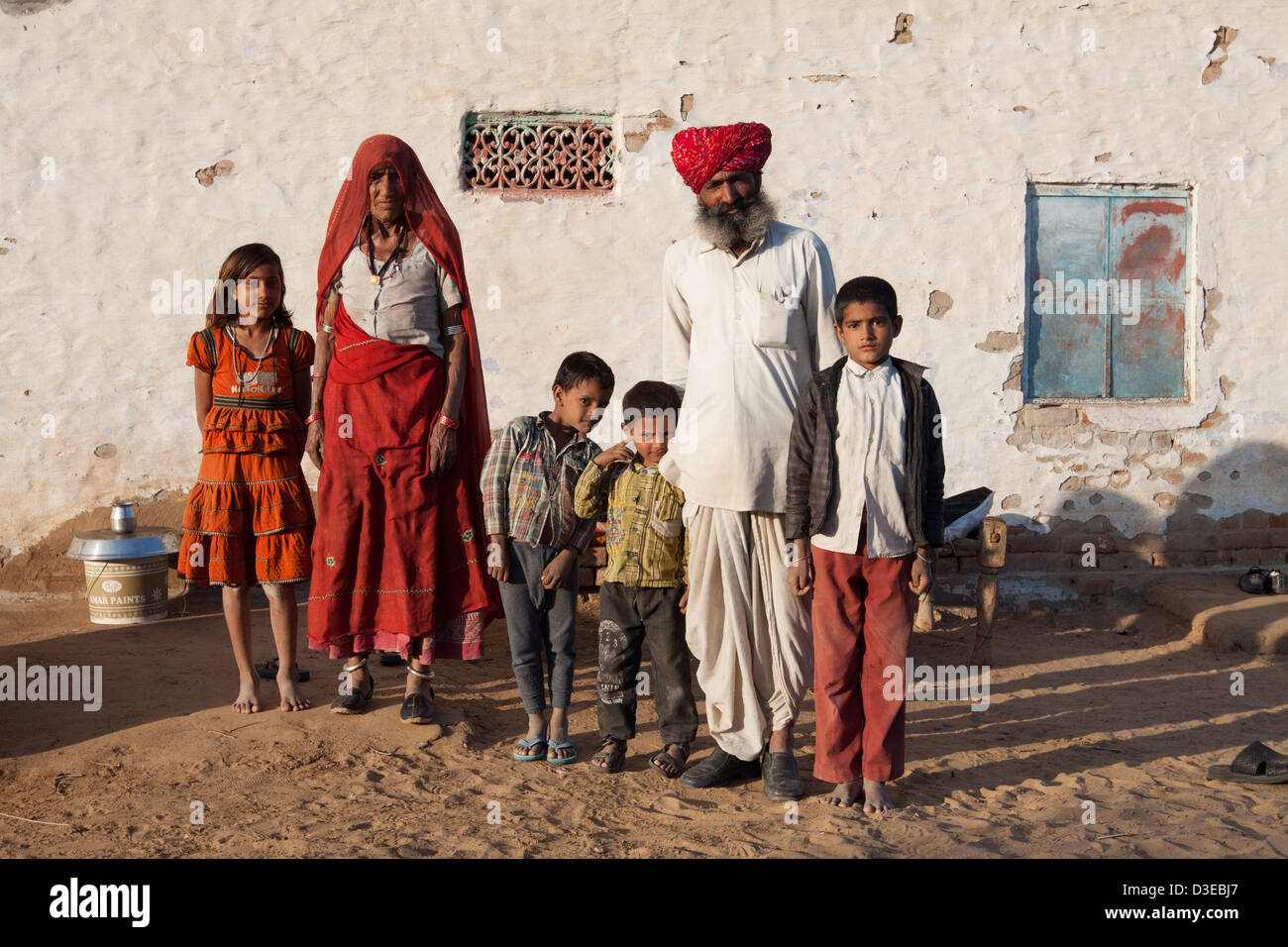 Portrait de famille Rajasthani Banque D'Images