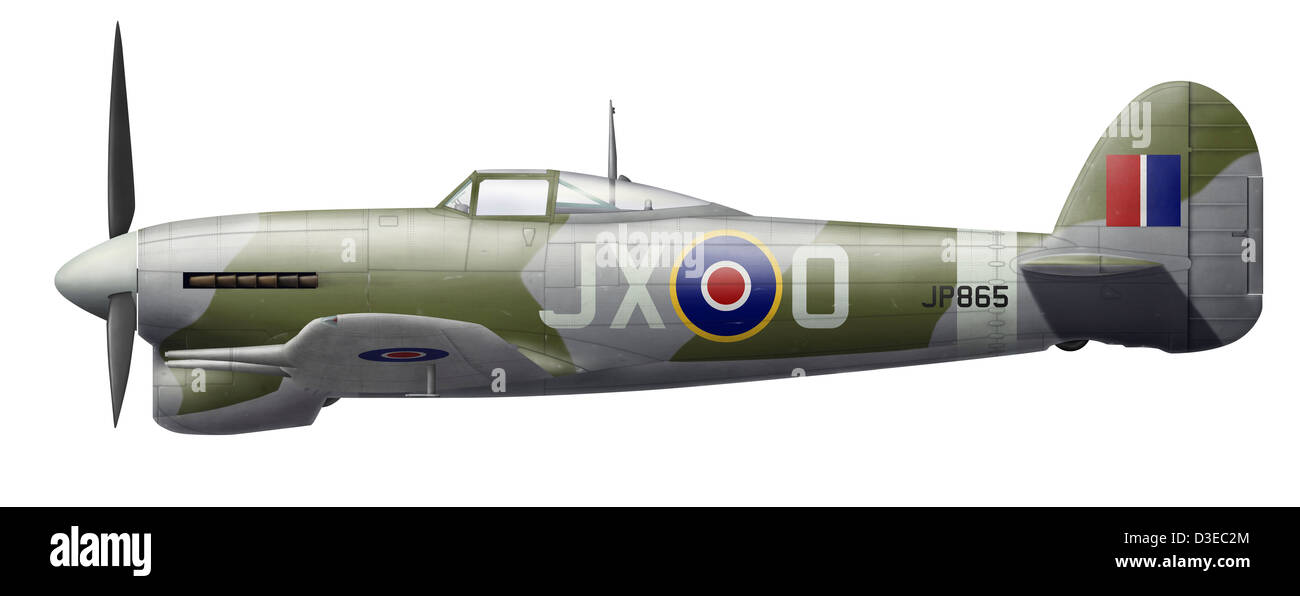 Illustration d'un Hawker Typhoon de la Royal Air Force. Banque D'Images