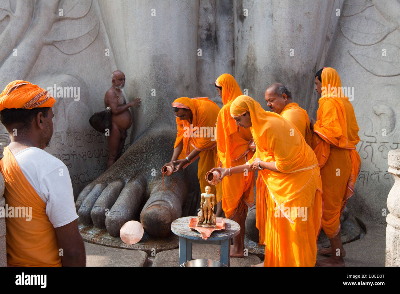 Shravanabelagola est le plus important site de pèlerinage Jain dans le monde. Banque D'Images