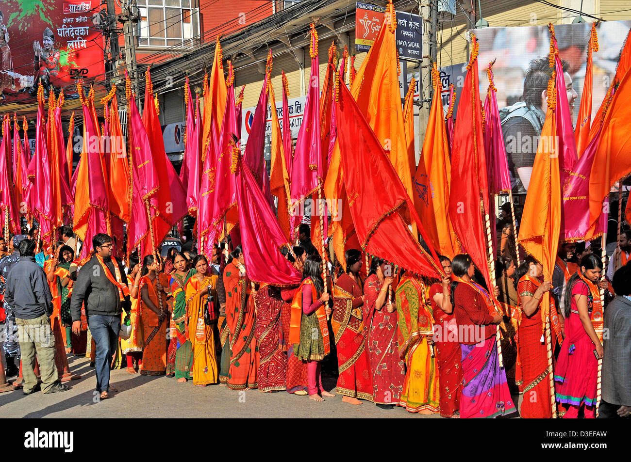 Cérémonie religieuse au Népal Katmandou Durbar Square procession Banque D'Images