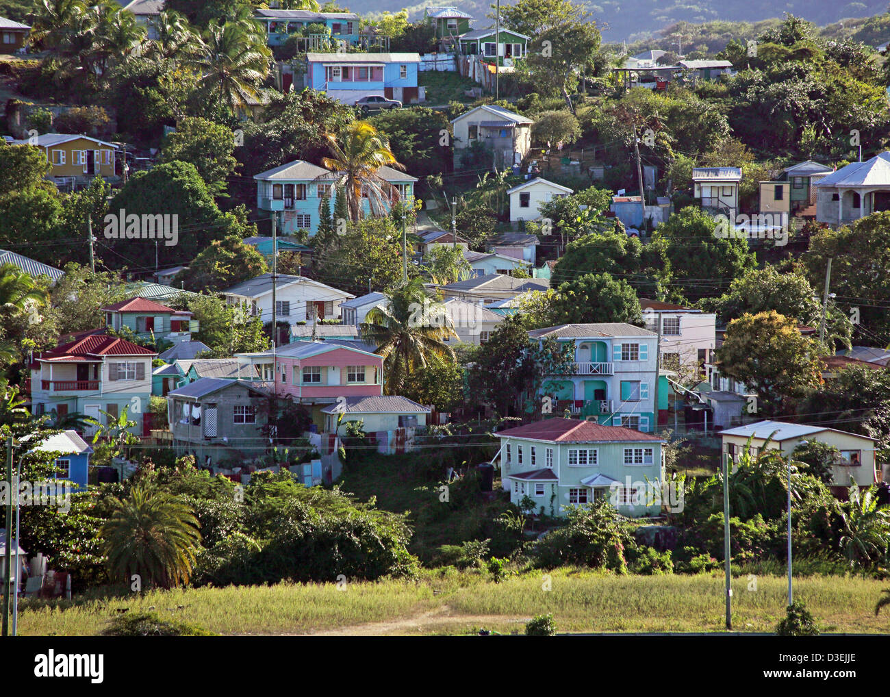 Maisons,des Caraïbes Antigua Banque D'Images
