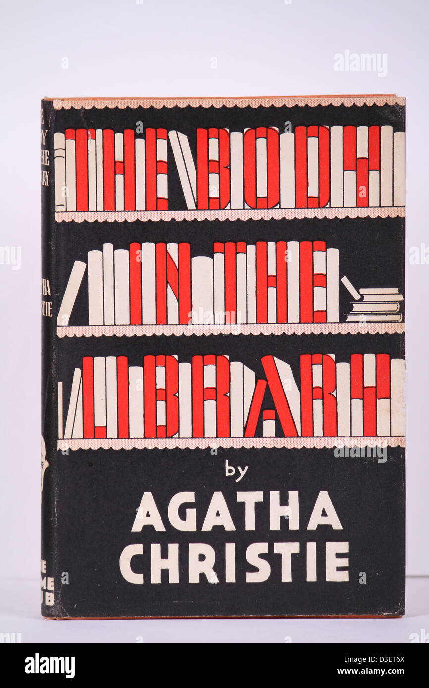Agatha Christie Le corps dans la première édition de la bibliothèque d'une couverture de livre Mademoiselle Marple mystère de 1942 Banque D'Images