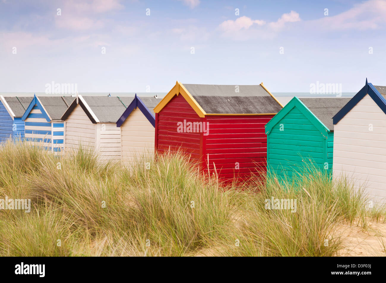 Cabines de plage de Southwold, Suffolk Banque D'Images