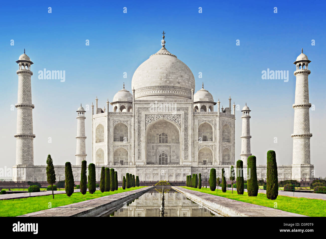 Taj Mahal à l'aube de la lumière, Agra, Inde Banque D'Images