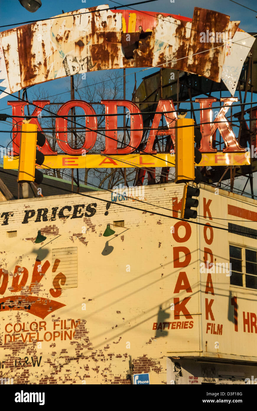 Scène urbaine colorée Atlanta est un rappel du passé. Atlanta, Georgia, USA. Banque D'Images