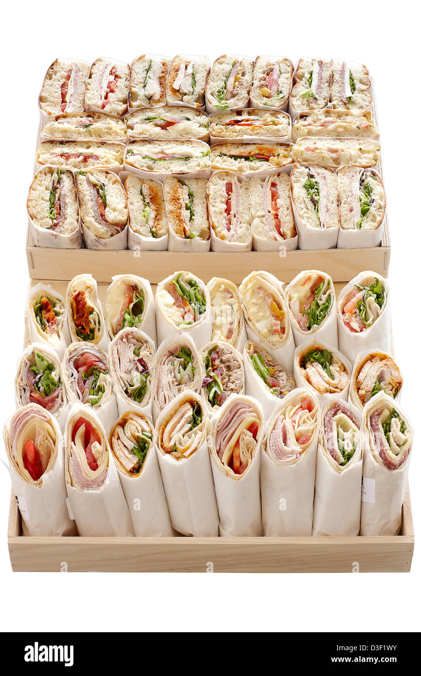 Grand et sandwich Ciabatta des boîtes de sélection Banque D'Images