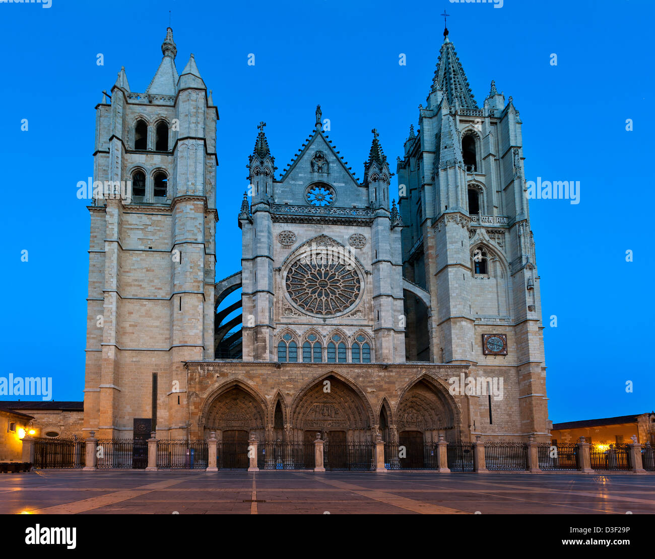 Cathédrale gothique de Leon.Espagne. Banque D'Images